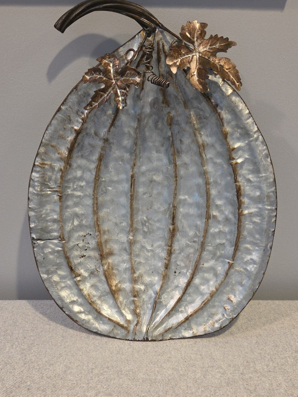 Decorative Metal Pumpkin Plate.